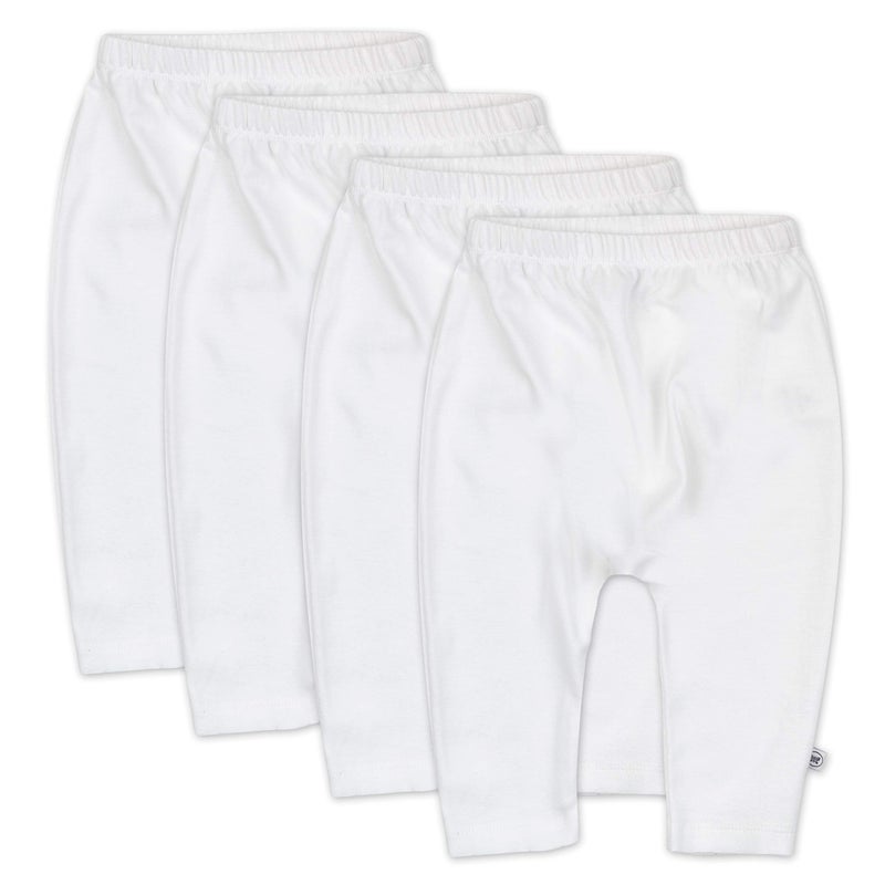 HonestBaby HonestBaby Unisex Baby Multipack Roomy Fit Pull Bottoms 100 For Infant Boys Girls Honest Organic Cotton CuffLess Harem Pants 4pack Bright White 12 Months US 4pack Bright White 12 Months US