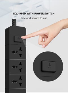 POWER Power Strips Extension Cord 3 Outlets, Universal Plug Adapter with 4 USB Ports Surge Protector, Charging Socket with 2M Bold Extension Cord for Kitchen Office Home Computer Laptop Mobile Tablets  - Image 4