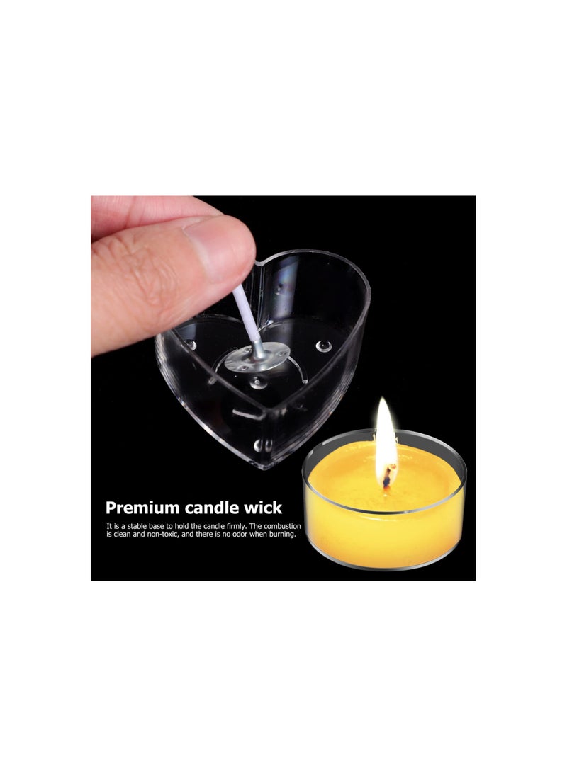 SYOSI Tealight Candle Cups, 40pcs Plastic Clear Tealight Cups Holders, Candle Wax Tins Jars Cases with 100pcs 40 Mm Candle Wicks Plastic Empty Tealight Tin Container for Candle Diy Tool Home Decorations  - Image 3