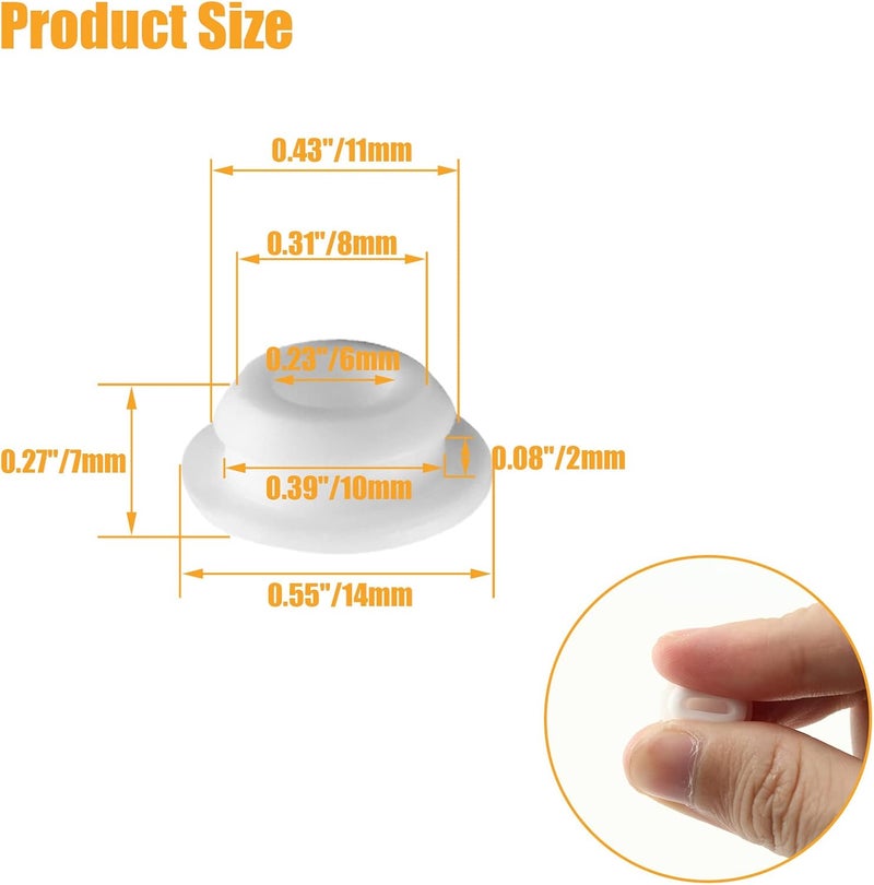 Suiwotin 10pcs 3/8 Inch (10mm) Hole Plug, White Button Plugs, Snap in Locking Hole Tube Plug Fit for 10mm-10.5mm Hole - Image 3