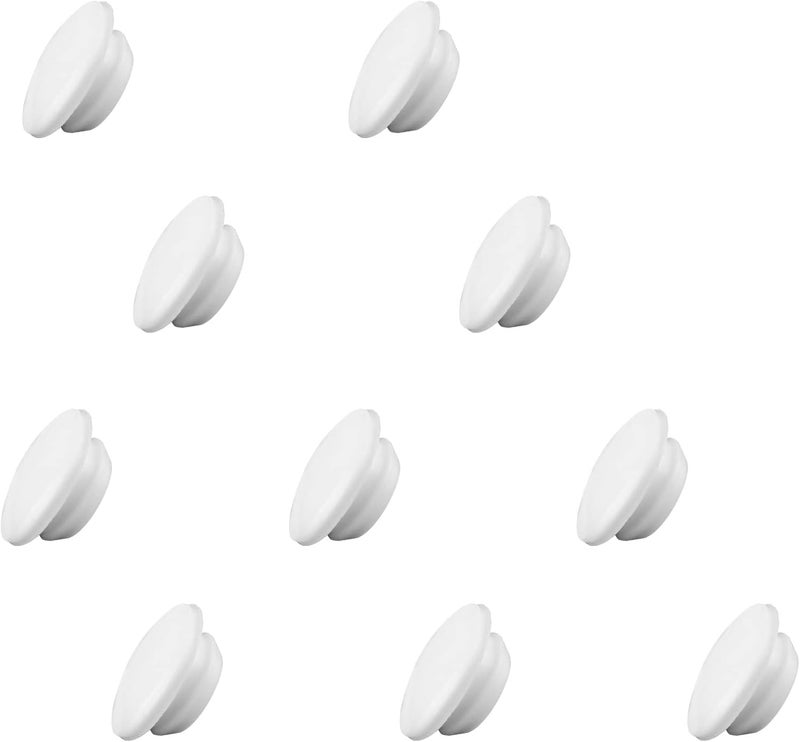 Suiwotin 10pcs 3/8 Inch (10mm) Hole Plug, White Button Plugs, Snap in Locking Hole Tube Plug Fit for 10mm-10.5mm Hole - Image 1