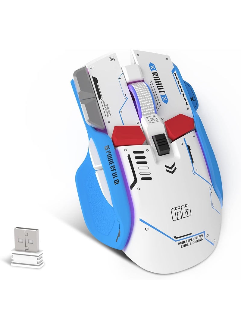 أريزون فأرة ألعاب لاسلكية ثلاثية الأوضاع من أريزون AM-08 G6، تدعم 2.4 جيجا هرتز + بلوتوث 5.1 + سلكية، بإضاءة RGB، ودقة قابلة للتعديل حتى 4000 نقطة في البوصة، قابلة لإعادة الشحن. - Image 2