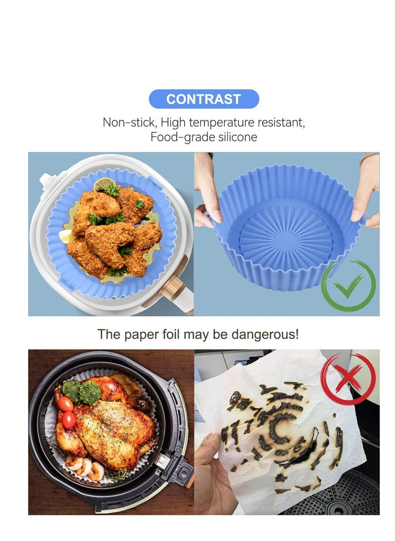 SYOSI Air Fryer Silicone Pot, 3 Pcs Reusable Non-Stick of Parchment Paper Air Fryer Liners Mats for Air Fryer Baking Roasting Oven Microwave  - Image 4