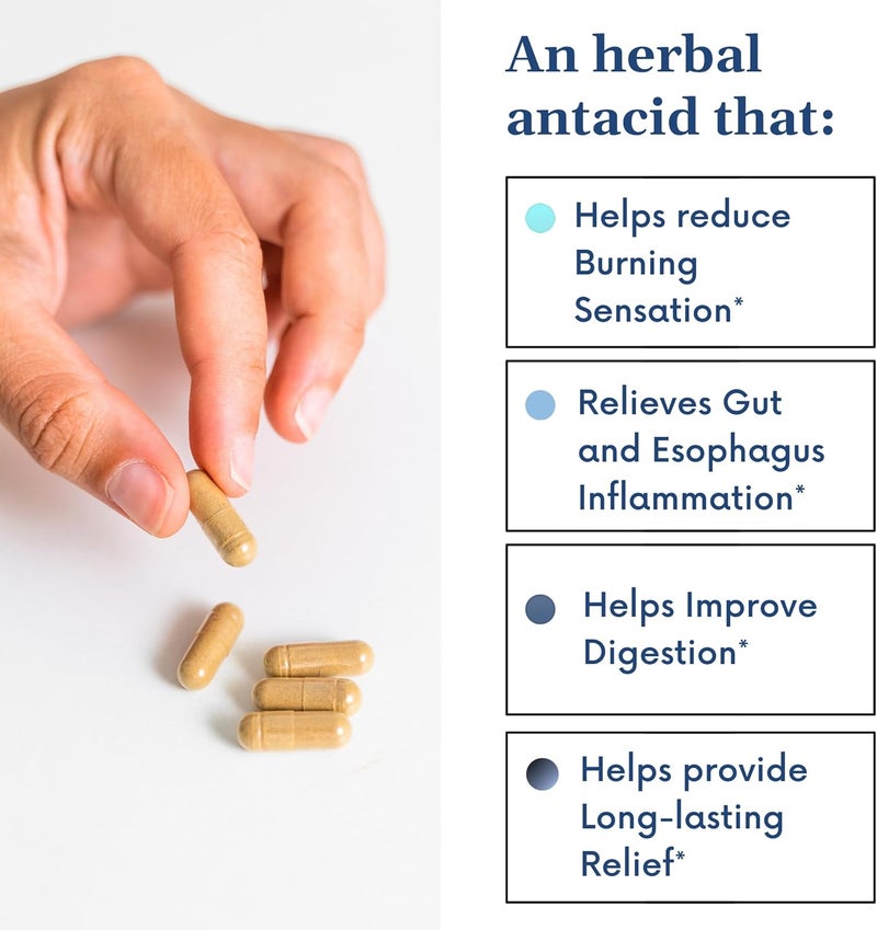 Stomach Bloom بديل آمن لمضادات الحموضة من هابي بيلي لحرقة المعدة العرضية مع مزيج 9 أعشاب 60 كبسولة لتخفيف حرقة المعدة على المدى الطويل وتخفيف عسر الهضم - Image 2