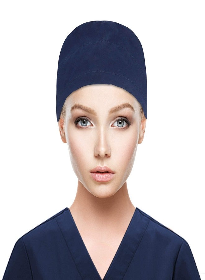 QBA Working Cap with Button Long Hair, Adjustable Working Hat Sweatband Cotton Ponytail Holder, Tie Back Hats for Women & Men, One Size - Image 2
