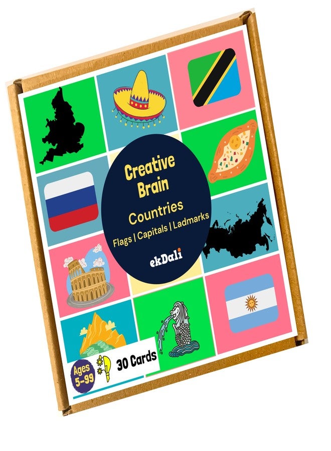 EKDALI Creative Brain World Countries Flashcards | Ages 5 to 99 | Fun, Educational & Engaging Learning Tool for Kids - Image 1