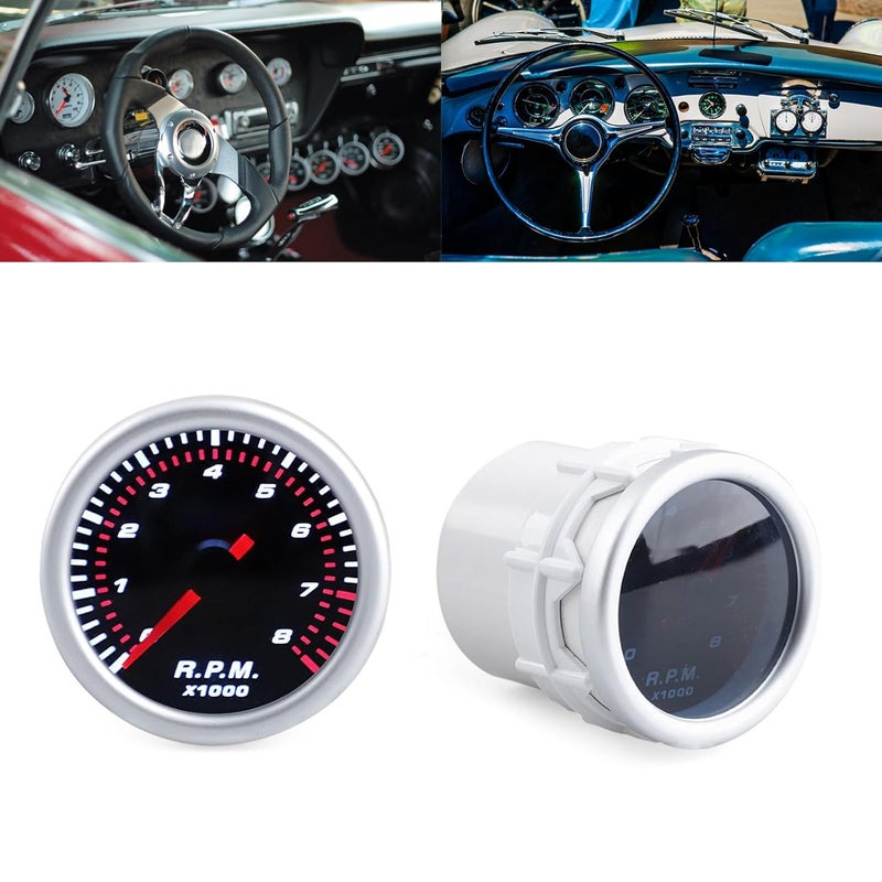 0-8000RPM Tachometer LED Light Pointers 52mm Tacho Gauge Fit 4/6 / 8 Cylinder Enginee for Auto Car 12V Car Speedometer - Image 2