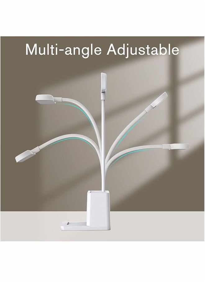 Generic Desk Lamp, LED Table Light for Home Office Lighting, 3 Modes Study Lamp, Dimmable Office Light, Small Desk Lamp with Rechargeable USB Charging Port and Pen Holder, White  - Image 4