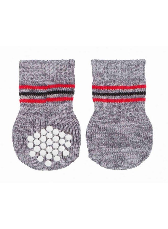 تريكسي جوارب مضادة للانزلاق للكلاب الصغيرة (تشيهواهوا، بودل لعبة، جراء) | تحمي من الجروح الصغيرة والأرضيات الباردة والأثاث المترب - قطعتان، مقاس XS-S، رمادي (عبوة من 3 قطع) - Image 1