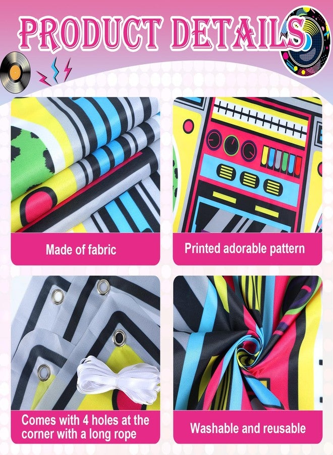 Justforjoyful دعائم كشك تصوير على شكل راديو مسجل محمول، مثالية لتزيين حفلات التسعينيات والثمانينيات، مقاس 59 × 59 بوصة، لافتة معلقة على شكل راديو مسجل محمول من القماش بتصميم كلاسيكي، مناسبة لتزيين حفلات أعياد الميلاد ذات طابع موسيقى الهيب هوب، ومستلزمات حفلات الثمانينيات. - Image 3