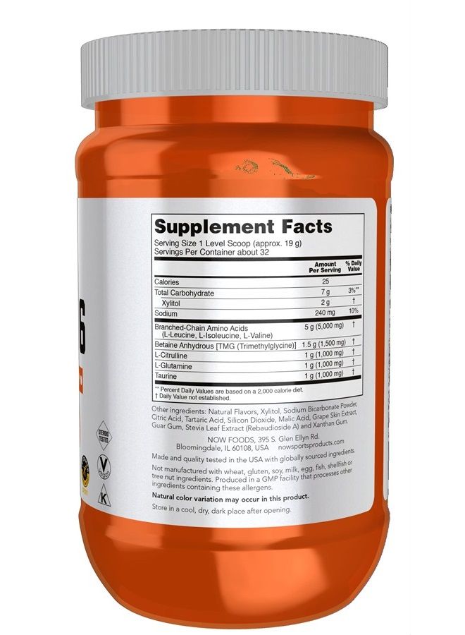 now Sports Nutrition, BCAA (Branched Chain Amino Acids) Big 6, Watermelon Flavor, 600 Grams - Image 2