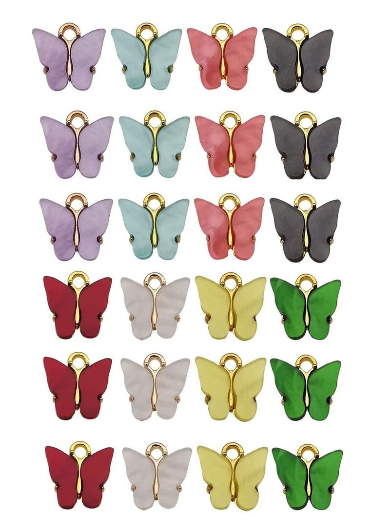 KASTWAVE 24PCS Butterfly Charms Assorted Gold New Tiny Acrylic for Jewelry Making Necklace Bracelet Earring, Lead and Nickel Free, Cute, 12 x 12mm, Fashion, Creative, Gorgeous and Classy - Image 1