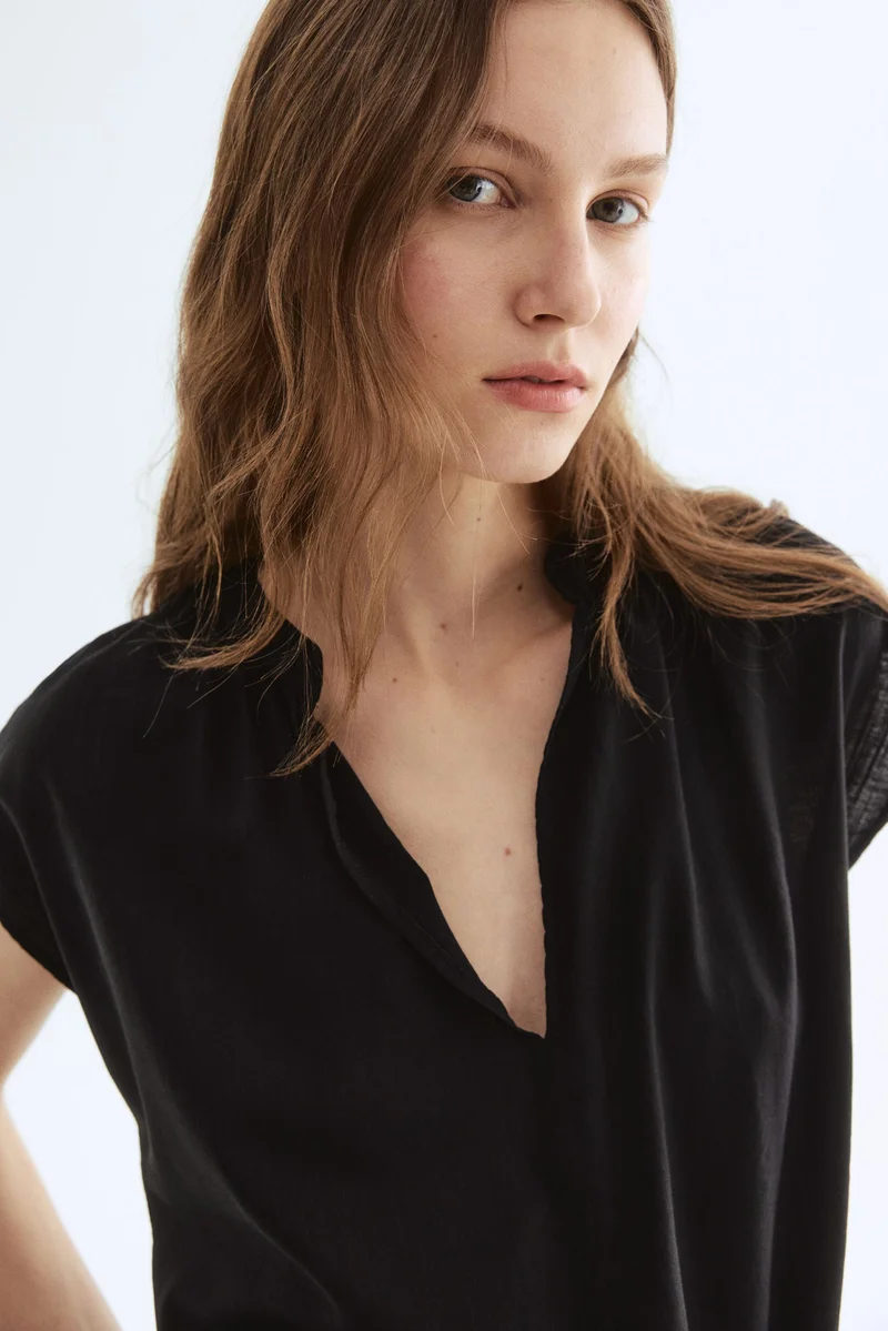 H&M Band-collar blouse