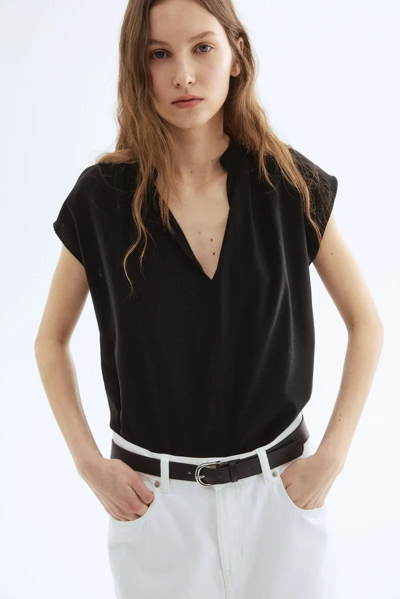 H&M Band-collar blouse