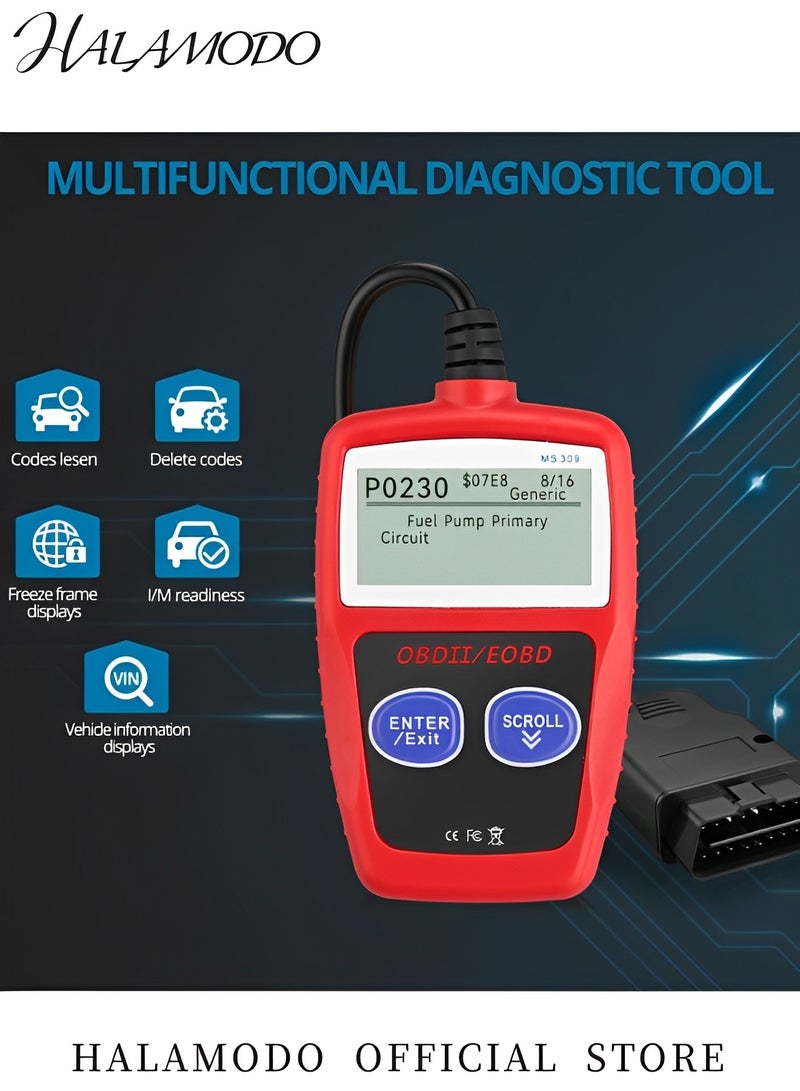 HALAMODO Car OBD2 Diagnostic Scanner Code Reader Diagnostic Scan Tool Check Engine Failure Code & Clear Code & View Frozen Frame Data for Cars & Trucks & Vans  - Image 3