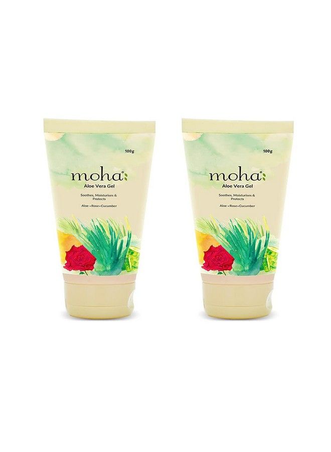 Moha: Aloe Vera Gel Enriched With Rose & Cucumber For Face & Skin ; Pure & Natural Face Gel For Prevent Pimples & Acne Helps In Healing Of Skin Cracks And Rashes (100Gm (Pack Of 2)) - Image 2