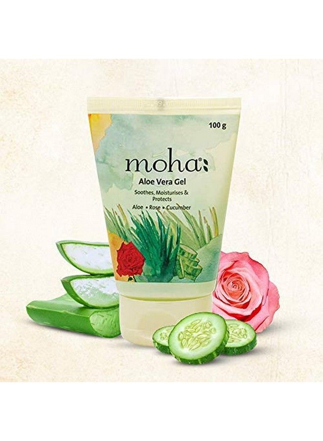 Moha: Aloe Vera Gel Enriched With Rose & Cucumber For Face & Skin ; Pure & Natural Face Gel For Prevent Pimples & Acne Helps In Healing Of Skin Cracks And Rashes (100Gm (Pack Of 2)) - Image 5