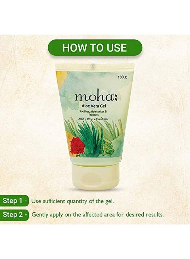 Moha: Aloe Vera Gel Enriched With Rose & Cucumber For Face & Skin ; Pure & Natural Face Gel For Prevent Pimples & Acne Helps In Healing Of Skin Cracks And Rashes (100Gm (Pack Of 2)) - Image 4