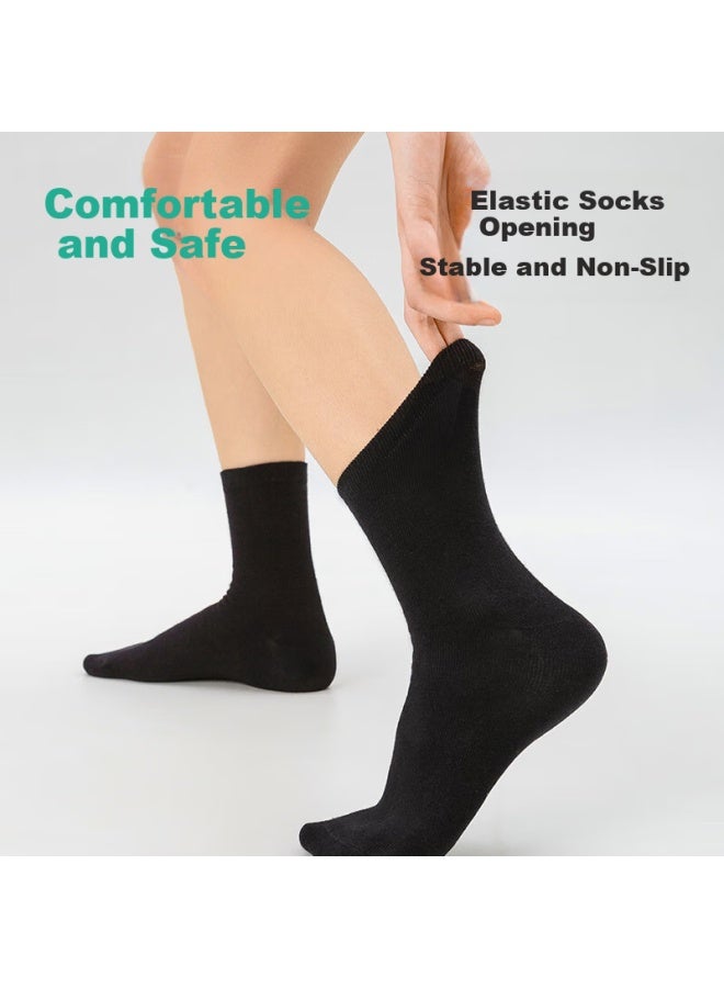 Briars Disposable Socks 5a Antibacterial Daily Wear Men's Breathable Sweat-absorbent Portable Mid-calf Socks Black 10 Pairs - Image 2