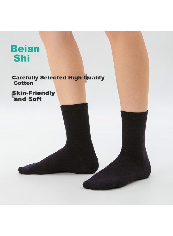 Briars Disposable Socks 5a Antibacterial Daily Wear Men's Breathable Sweat-absorbent Portable Mid-calf Socks Black 10 Pairs - Image 1