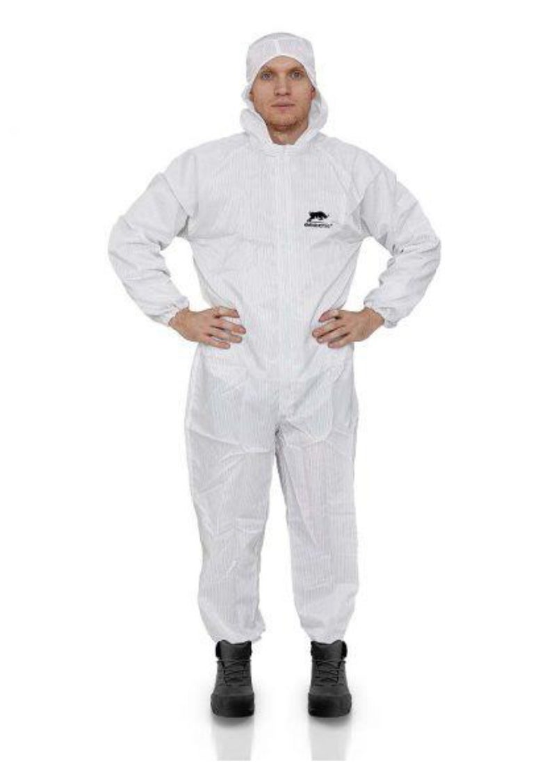 RHINOMOTIVE RHINOMOTIVE - Safety REUSABLE COVERALL With Hood LARGE Protects against spray paint solvents and dust  - Image 1