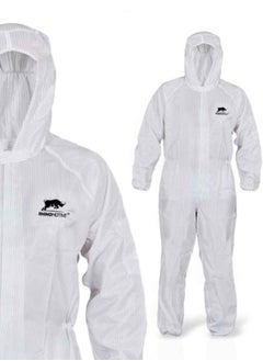 RHINOMOTIVE RHINOMOTIVE - Safety REUSABLE COVERALL With Hood LARGE Protects against spray paint solvents and dust  - Image 3