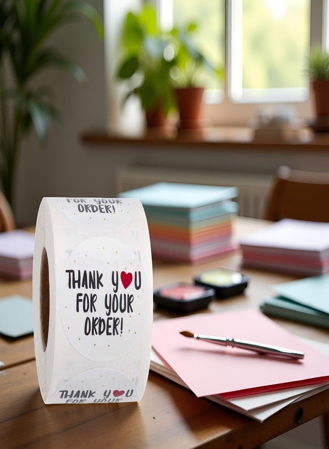 Zhuluck 500Pcs/Roll Round Thank You for Your Order Heart Sticker Handmade Seal Labels Scrapbooking Decor Stickers Roll, Envelope Seals Labels, and Stickers Indexes and Stamps(0.98inches) - Image 5