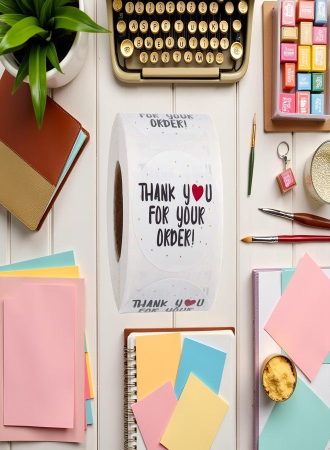 Zhuluck 500Pcs/Roll Round Thank You for Your Order Heart Sticker Handmade Seal Labels Scrapbooking Decor Stickers Roll, Envelope Seals Labels, and Stickers Indexes and Stamps(0.98inches) - Image 3