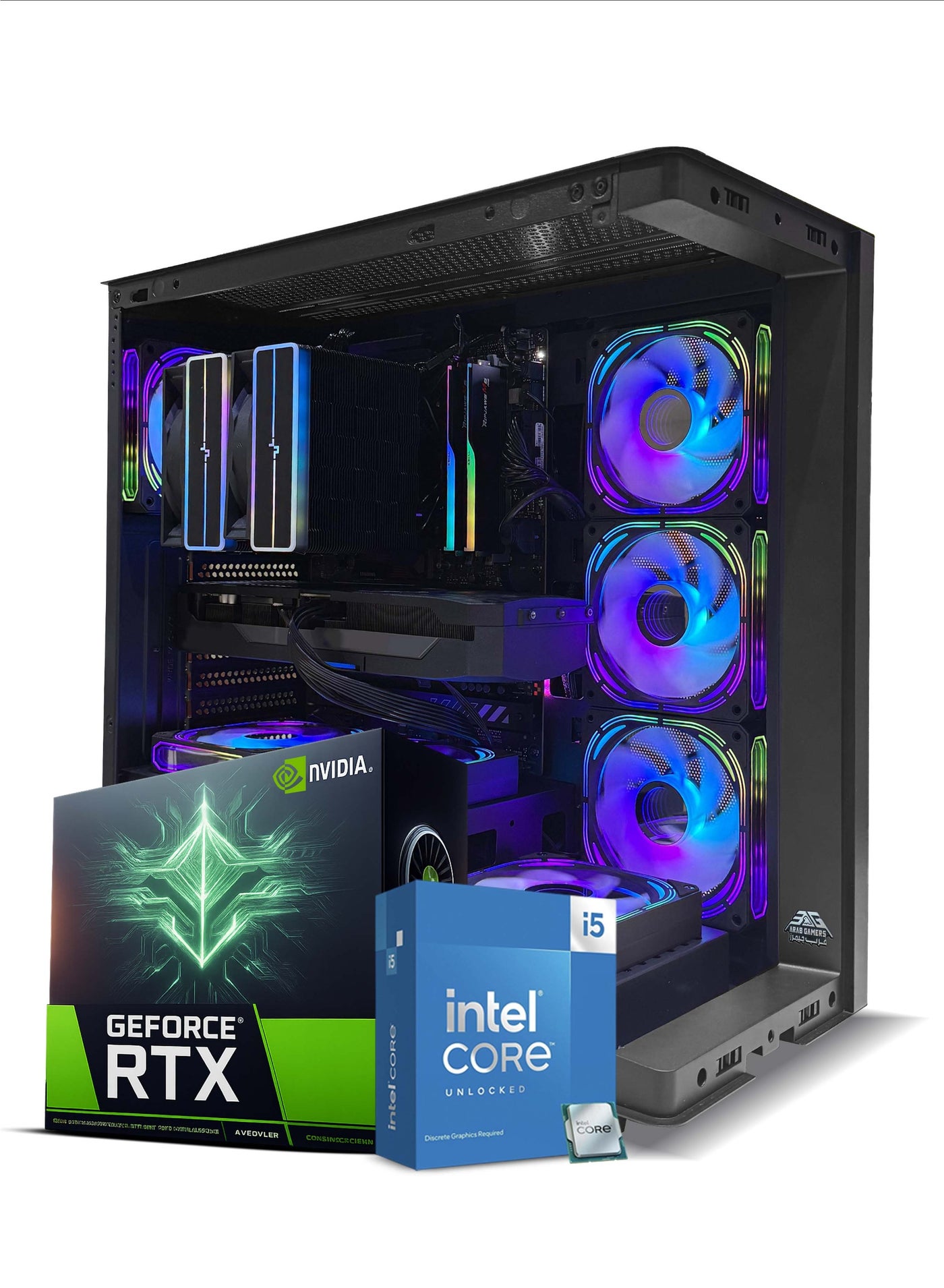 Cyclone Onyx Black Gaming PC, Intel Core i5-14400F Processor/16GB DDR5 RAM/1TB SSD/12GB Nvidia GeForce RTX 5070 Graphics/Windows 11 Pro/ RGB Gaming Case