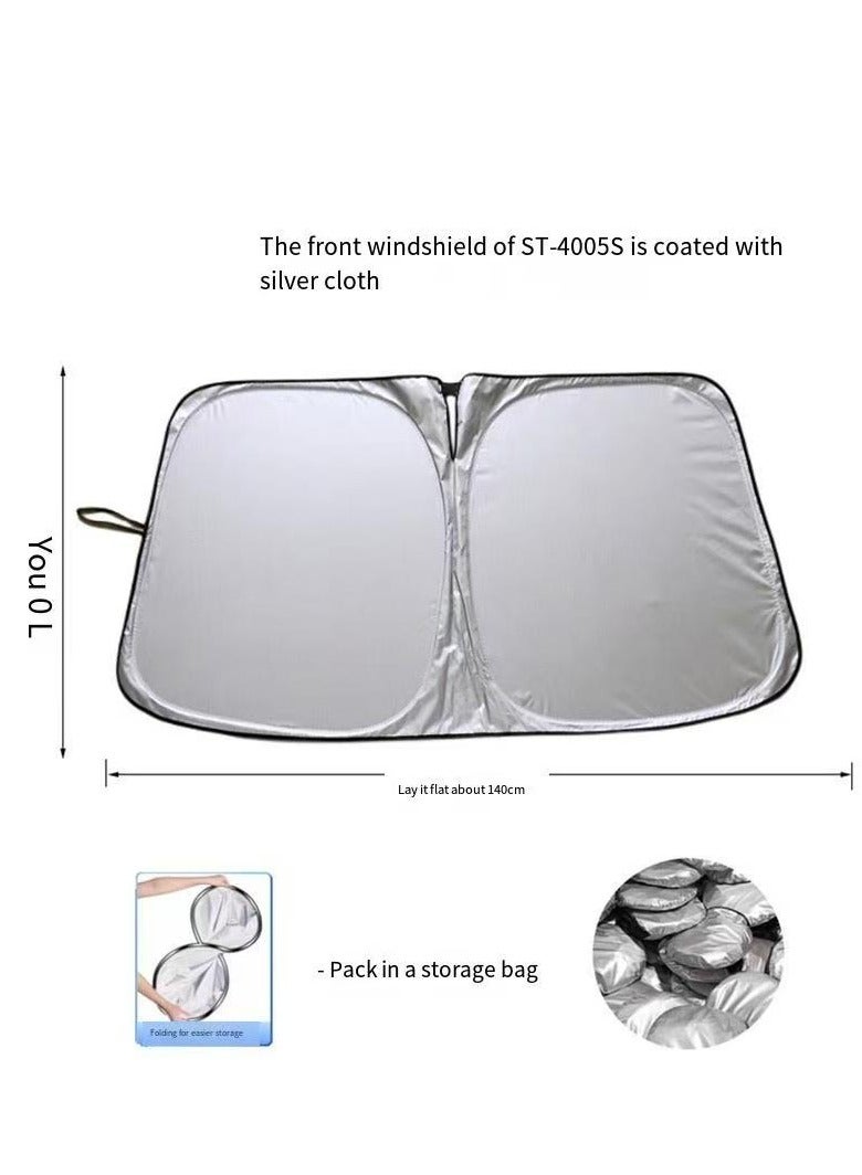 Generic Car sunshade, front windshield sunshade, summer heat insulation sunshade, window curtain, car sunshade umbrella (4005S coated with silver cloth) - Image 2