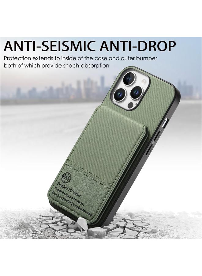 S-TOP Case For iPhone 14 Pro Max Twill Fabric Leather Vertical Flip RFID Card Bag Phone Case - Image 4