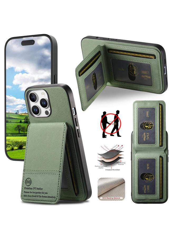 S-TOP Case For iPhone 14 Pro Max Twill Fabric Leather Vertical Flip RFID Card Bag Phone Case - Image 1
