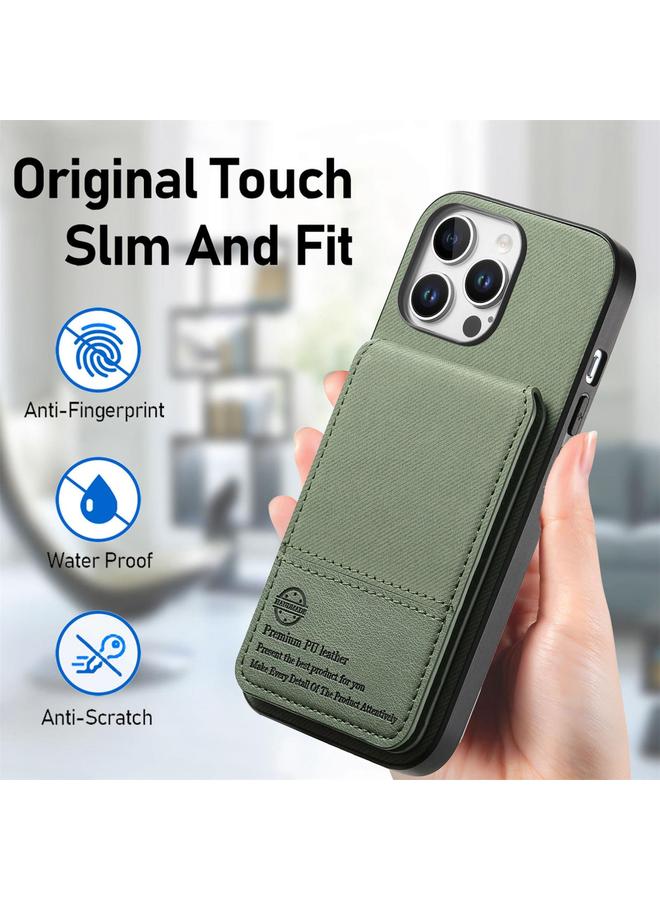 S-TOP Case For iPhone 14 Pro Max Twill Fabric Leather Vertical Flip RFID Card Bag Phone Case - Image 5