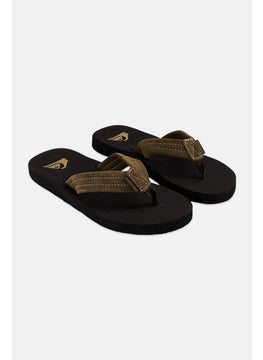 QUIKSILVER Men Brand Logo Slip On Slippers, Brown  - Image 1