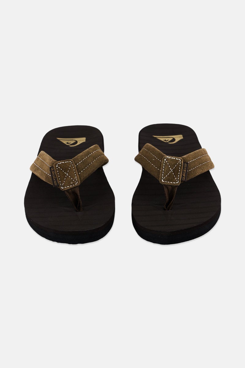 QUIKSILVER Men Brand Logo Slip On Slippers, Brown - Image 4