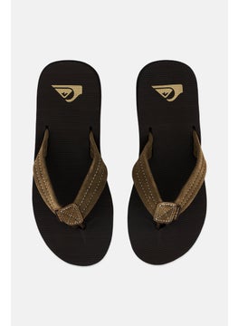 QUIKSILVER Men Brand Logo Slip On Slippers, Brown  - Image 3