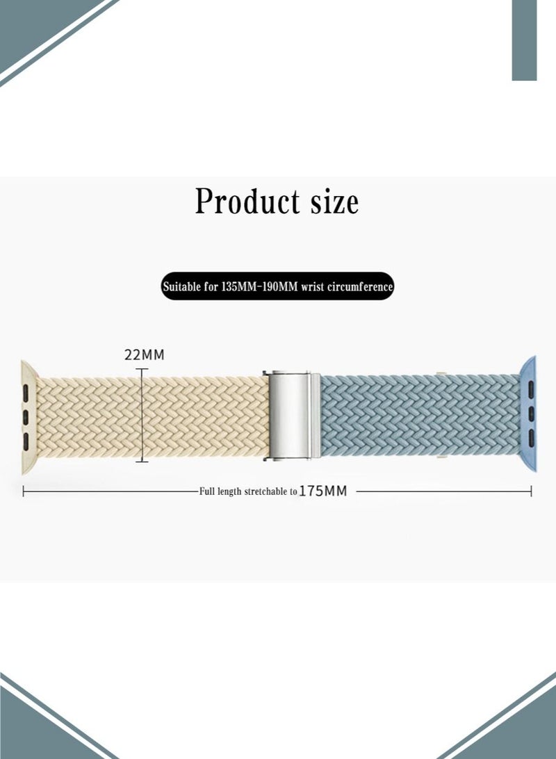 Brigtlaiff Braided Solo Loop Compatible with Apple Watch Band 38mm 40mm 41mm Women Men, Adjustable Stretchy Nylon Wristband Strap for iWatch Series 9 8 7 6 5 4 3 2 1 SE - Image 3