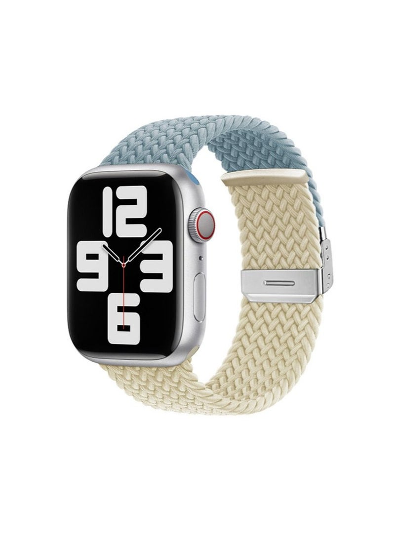 Brigtlaiff Braided Solo Loop Compatible with Apple Watch Band 38mm 40mm 41mm Women Men, Adjustable Stretchy Nylon Wristband Strap for iWatch Series 9 8 7 6 5 4 3 2 1 SE - Image 1