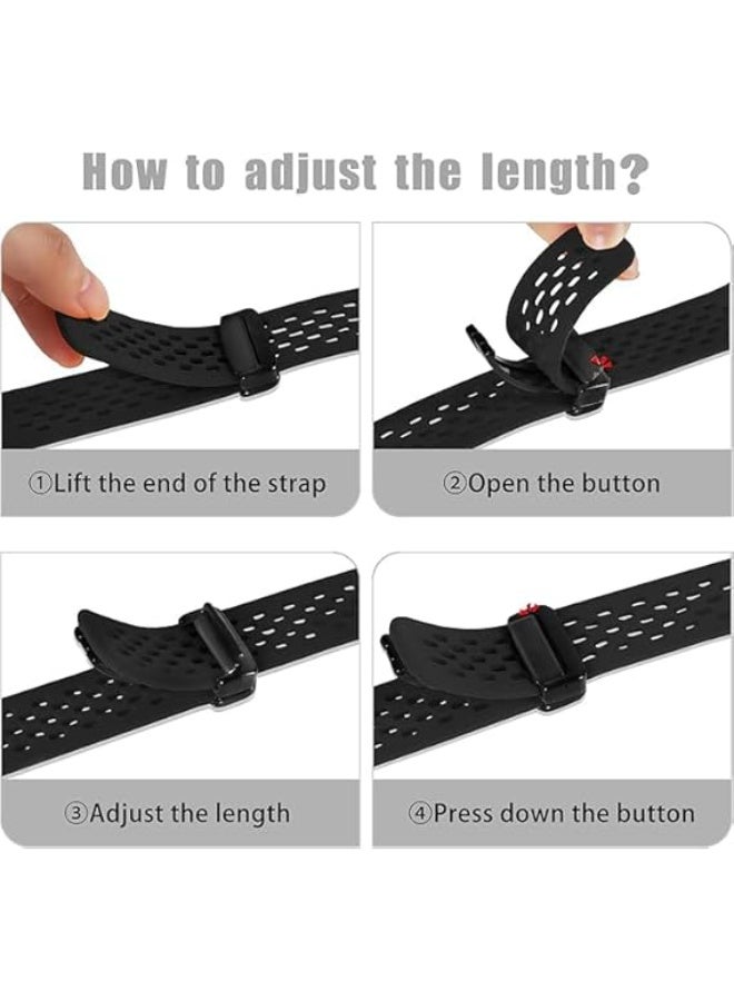Strap For Xiaomi Mi Band 10/9/8 Magnetic Metal Buckle Sport Breathable Strap for Men Women Band Quick Release Soft Replacment Wristband For Xiaomi Smart Band 8/9/10 (Black) - Image 3