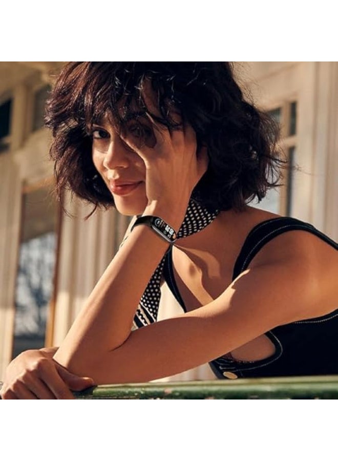 Strap For Xiaomi Mi Band 10/9/8 Magnetic Metal Buckle Sport Breathable Strap for Men Women Band Quick Release Soft Replacment Wristband For Xiaomi Smart Band 8/9/10 (Black) - Image 2