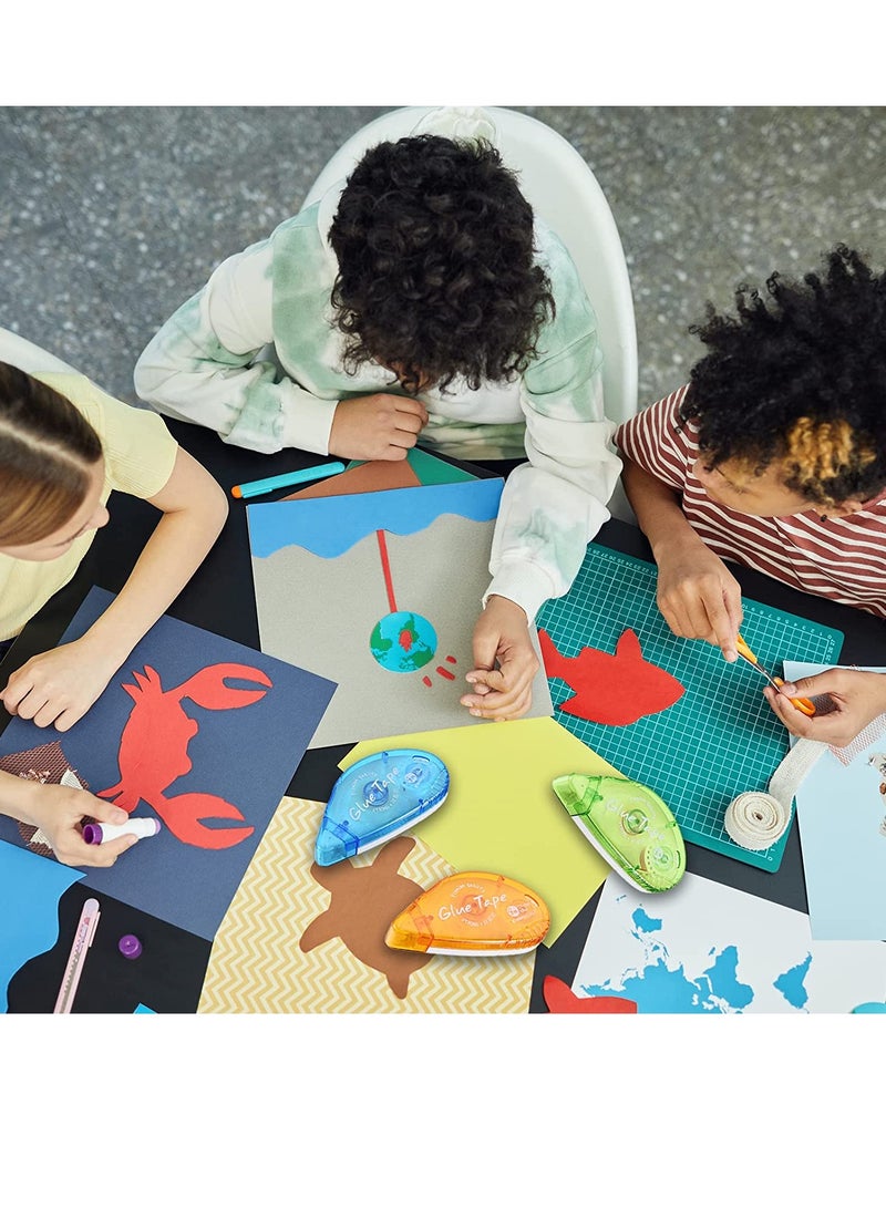 SYOSI Double Sided Adhesive Scrapbook Runner Tape Roller   Random Color Permanent Adhesive Dots Roller Applicator Glue Roller Tapes   Great for Home, Office, Crafting Cards Paper 8MM*8MM 3PCS - Image 3