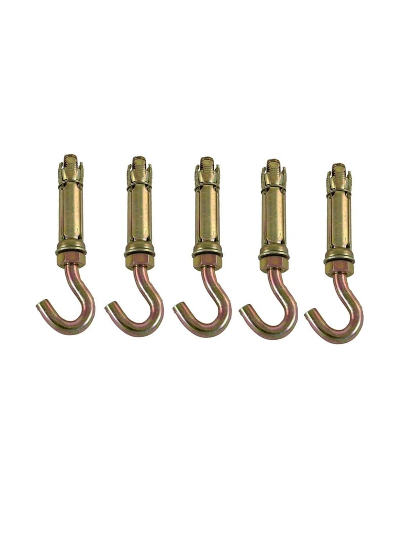 Generic - High Strength Metal Sleeve Shield Closed Hook/Eye Hook | Open Hook Anchor Bolt Pack of 5 (OPEN HOOK, 8 MM) - Image 1