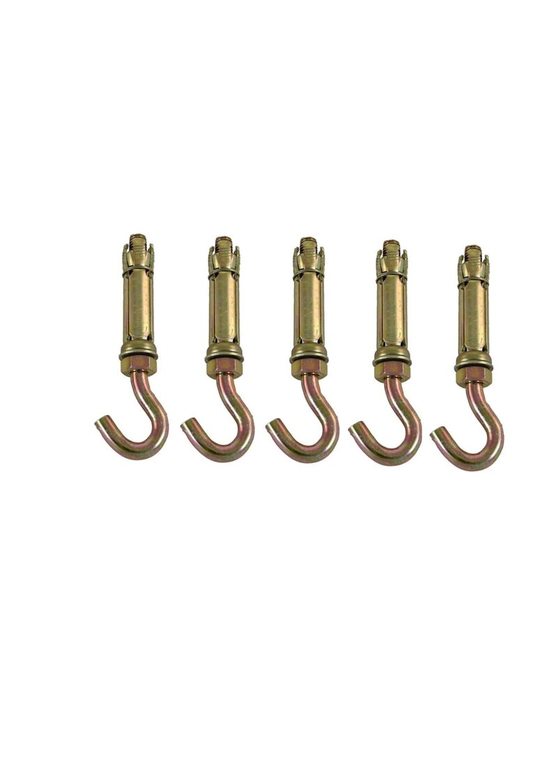 Generic - High Strength Metal Sleeve Shield Closed Hook/Eye Hook | Open Hook Anchor Bolt Pack of 5 (OPEN HOOK, 8 MM) - Image 1
