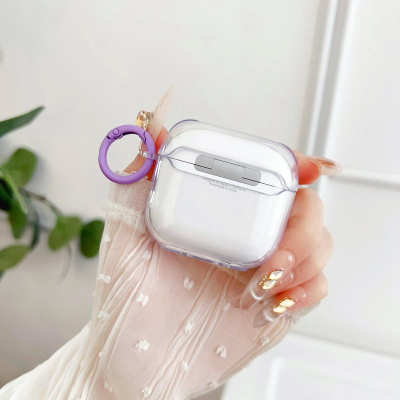 OTOPO Cute AirPods 4 Clear Case, Girly 3D Bow Design Soft TPU Protective Shockproof Kawaii Apple iPod 4th Generation Cover with Cleaner Kit & Keychain Girls Women Purple Bow - Image 5