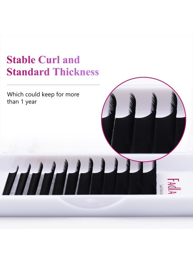 FADLASH تمديدات رموش D Curl 0.18 8-14 مم مختلطة رموش فردية حرير فاخر ورموش كلاسيكية FADLASH تمديدات احترافية (0.18-D، مختلط 8-14 مم) - Image 4