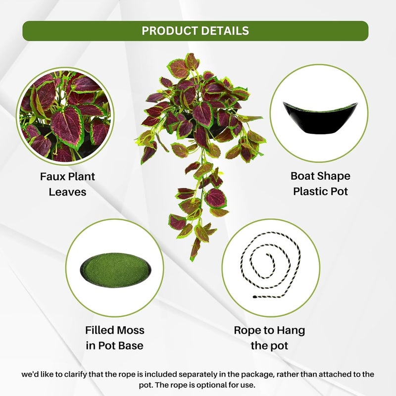 fancymart Elegant Artificial Plant Falling Leaves with Pot for Home & Office Decor – Versatile Potted Plant for Tabletop, Shelves, or Hanging Display - Image 2