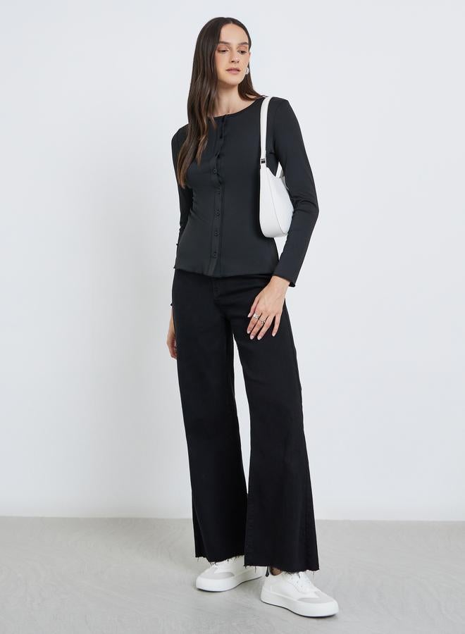 Styli Women Black Long Sleeve Knit Top - Image 3