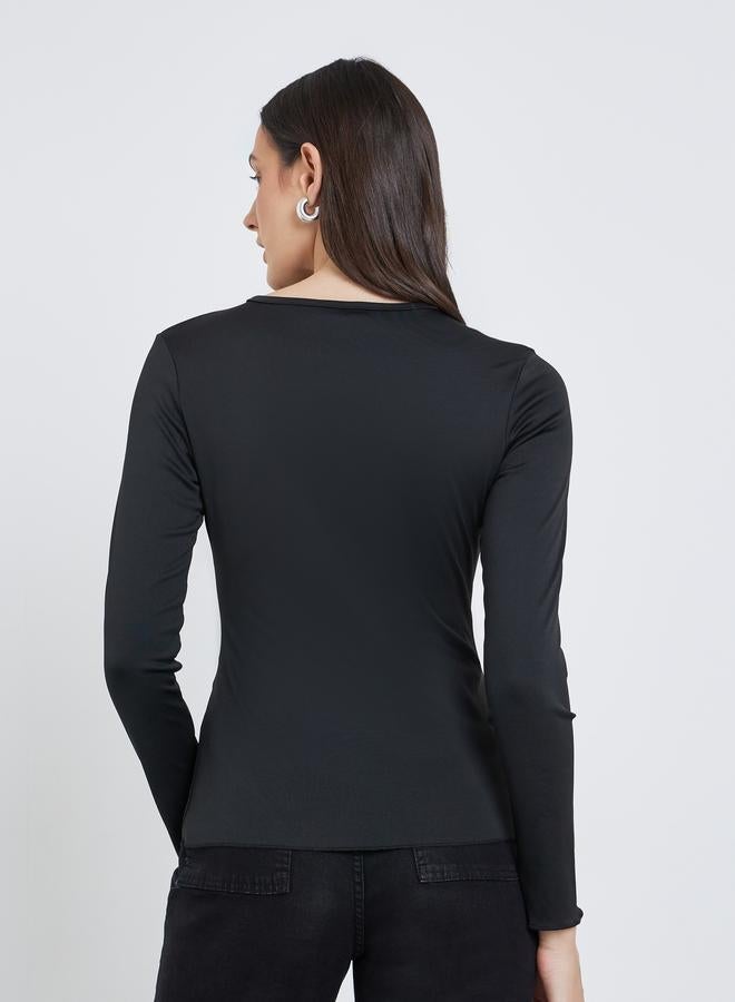 Styli Women Black Long Sleeve Knit Top - Image 5