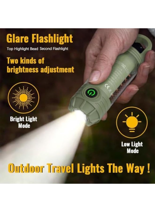 LED Camping Lantern, USB - C Rechargeable, Khaki/Olive Green, Multifunctional Outdoor Light with Long Battery Life, Waterproof & Mosquito - Repellent Feature (Khaki) - Image 5