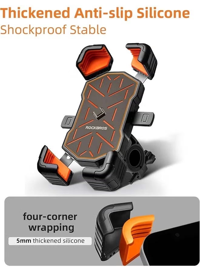 روكبروز حامل هاتف للدراجات النارية من ROCKBROS، مناسب للهواتف مقاس 4.5 بوصة إلى 7.1 بوصة، مشبك تثبيت سريع الفك على مقود الدراجة النارية، حامل هاتف للدراجات النارية قابل للدوران 360 درجة - Image 5